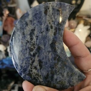 Polished Blue Sodalite Crescent Moon